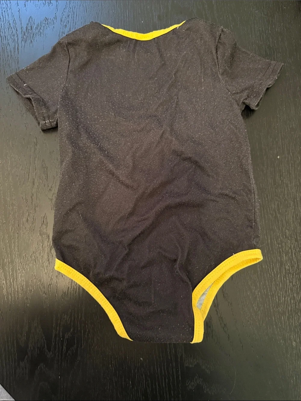 SHEIN Black and Yellow 'Burger Baby' Graphic One-Piece Bodysuit